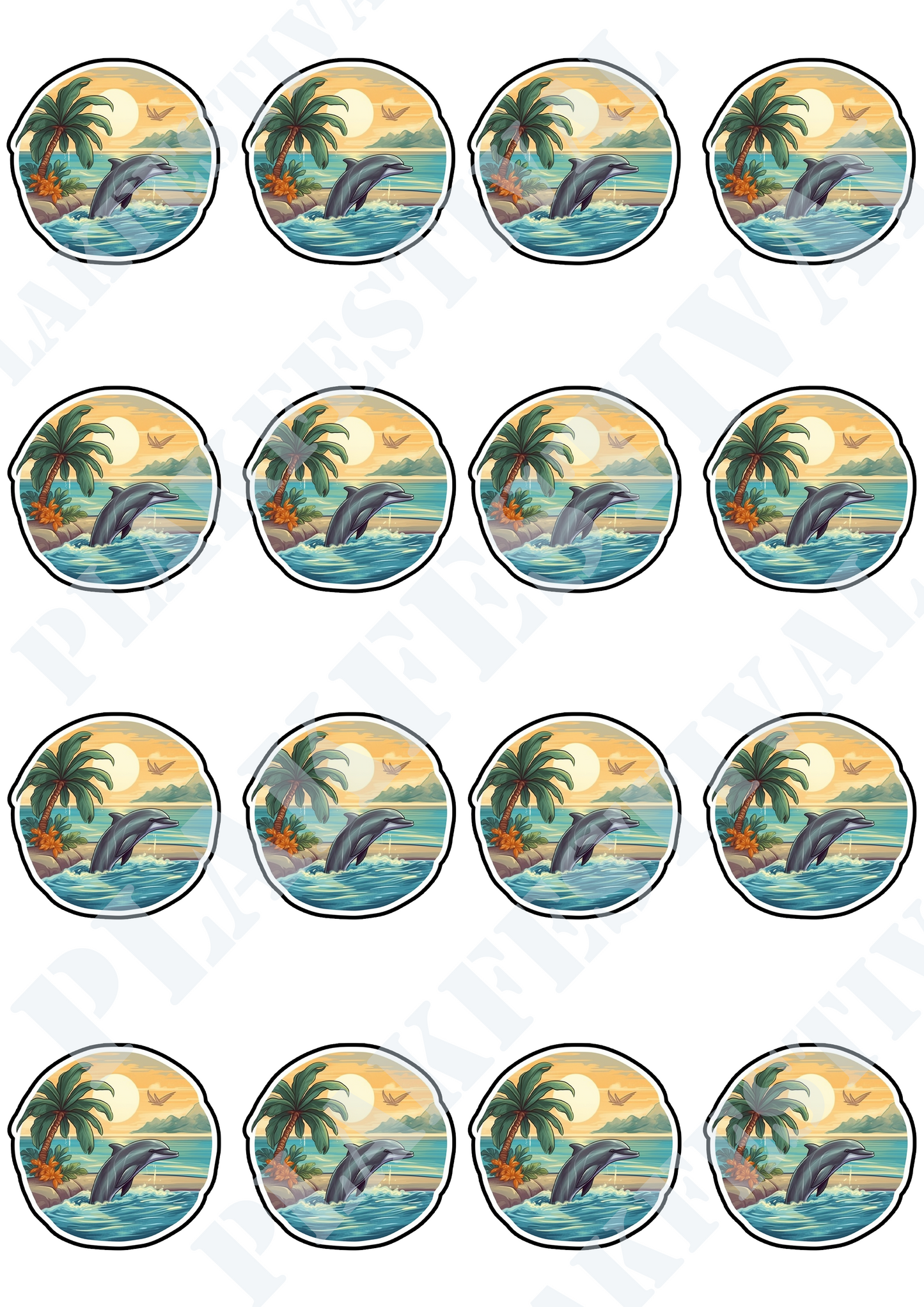 Enter the magic of the ocean with our 'Bahama Splash' sticker | A breathtaking celebration of playful freedom and pristine beauty!