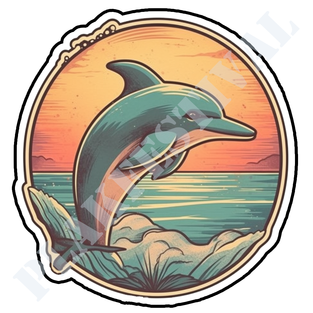 Unleash the joy of the ocean with our 'Sea Soar' sticker | A sparkling celebration of dolphin magic and freedom!