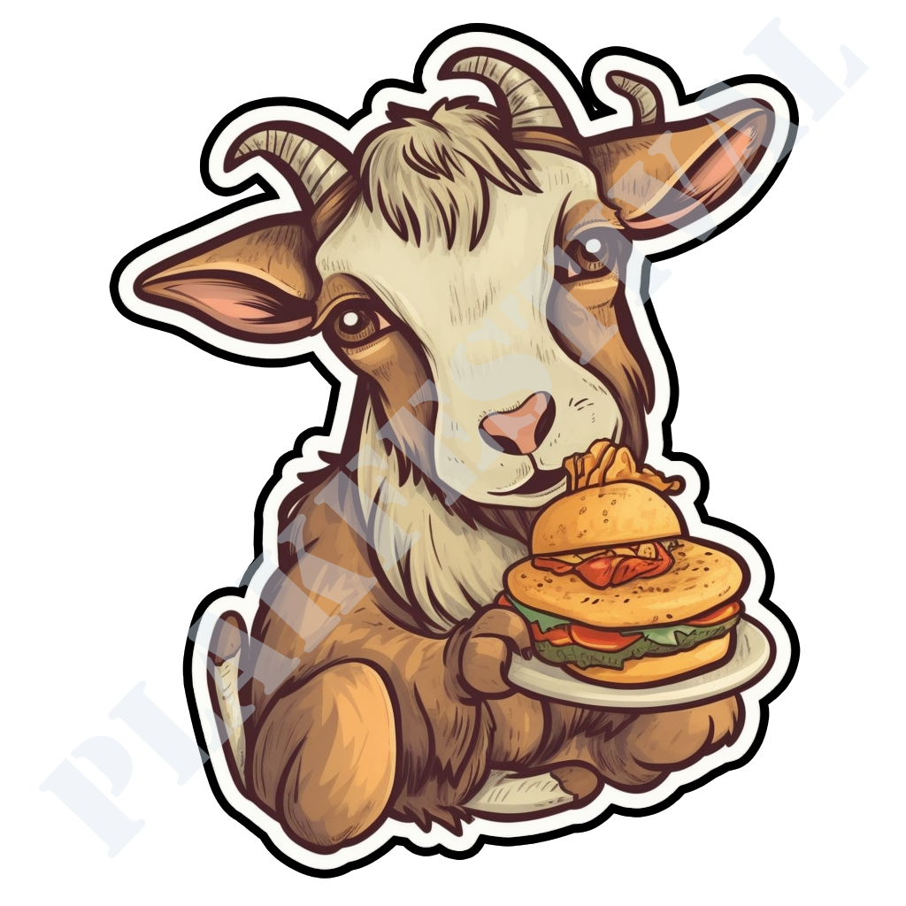 Cheesy Goat Delights: A Goat Serving Tasty Sandwiches