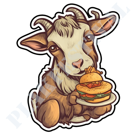 Cheesy Goat Delights: A Goat Serving Tasty Sandwiches