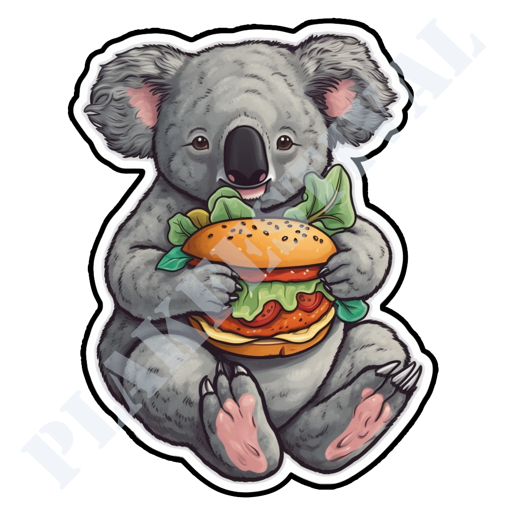 Koala Cravings: A Treat with Juicy Hamburgers