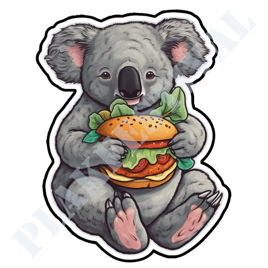 Koala Cravings: A Treat with Juicy Hamburgers