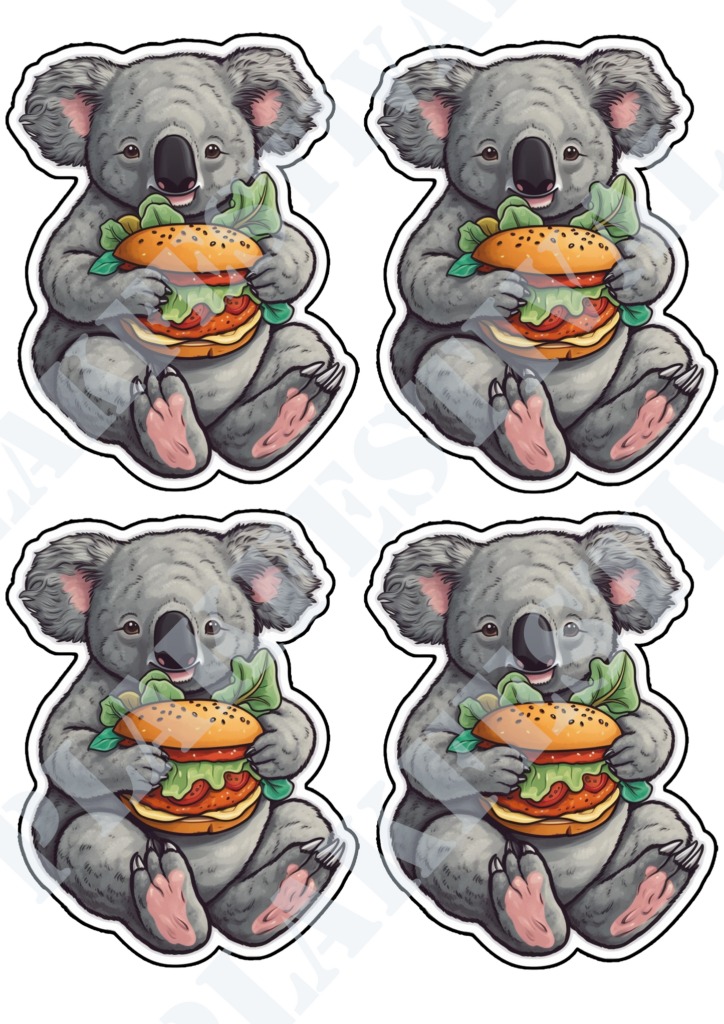 Koala Cravings: A Treat with Juicy Hamburgers