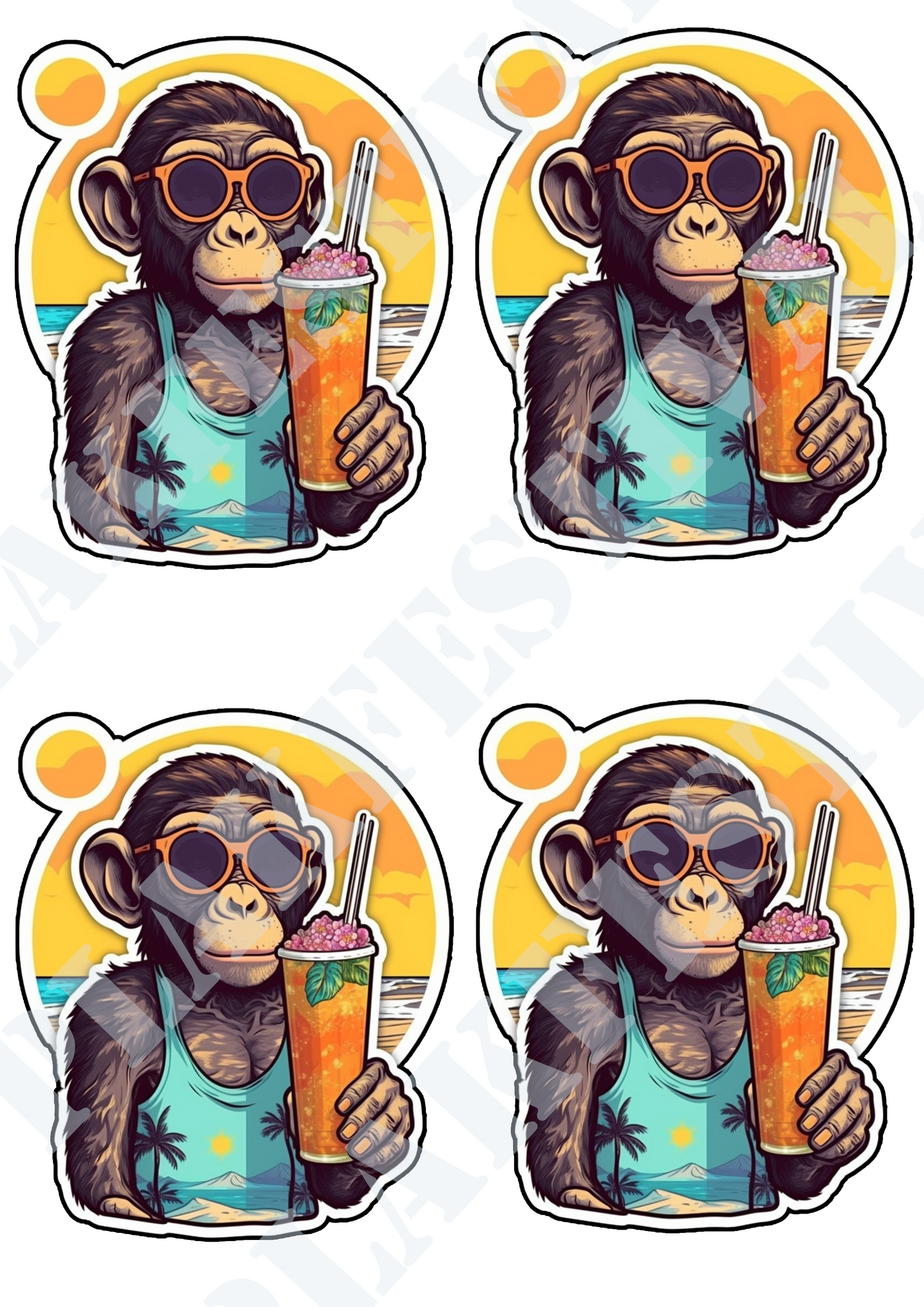 Boost your style with our 'Beach Explorer' sticker | The ultimate mix of adventurous monkey-ness and beachtastic coolness!