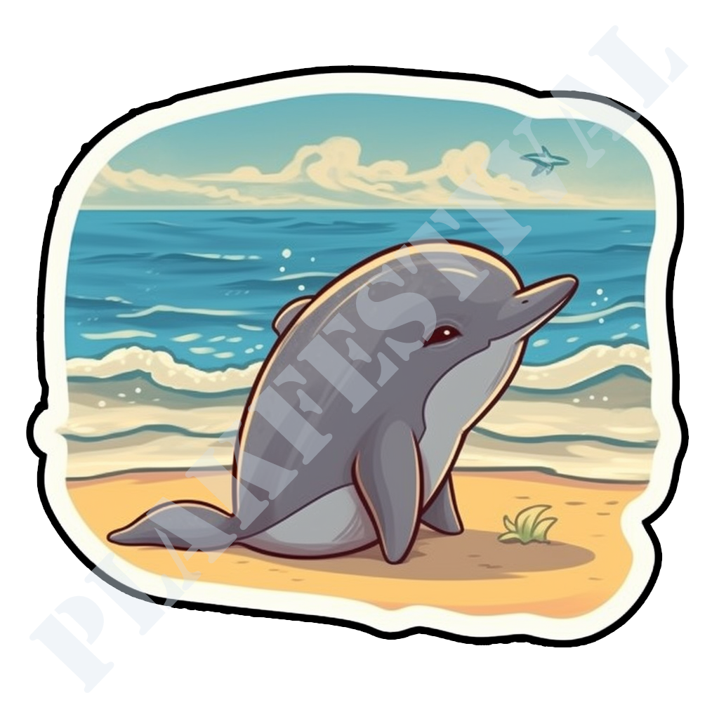 Enrich your world with our 'Dolphin Delight' sticker | Bring a spark of playfulness and tropical joy into your life!