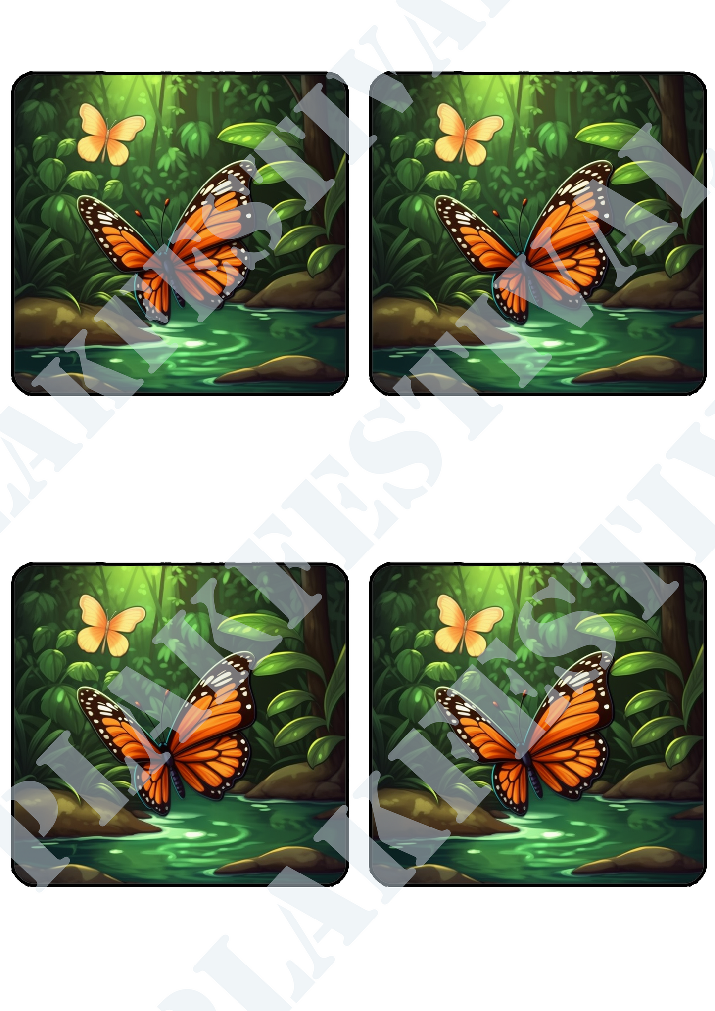 Enter the Enchanted Jungle with our 'Jungle Butterfly' Sticker | A Colorful Butterfly in its Natural Habitat!