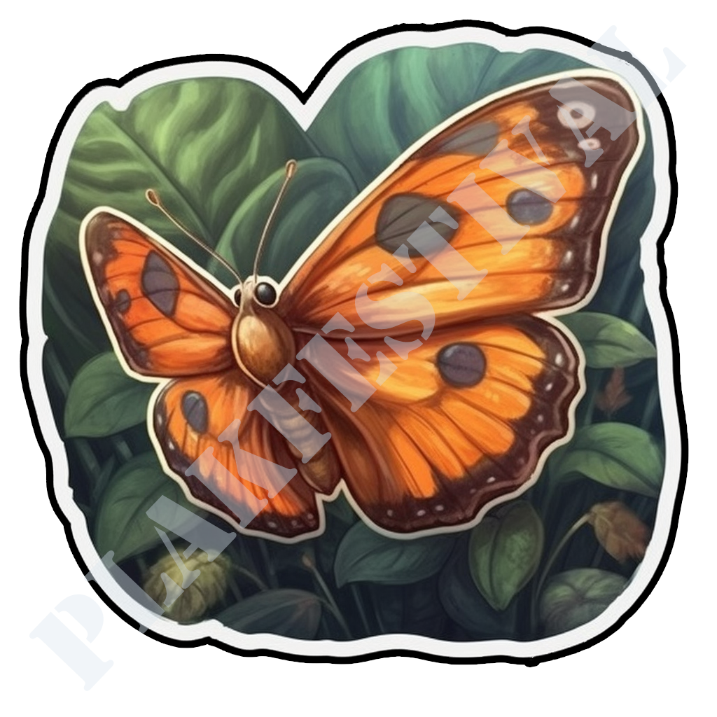 Enchant your world with our 'Amazonian Flight' sticker | A lush combination of flying butterfly beauty and exotic design!