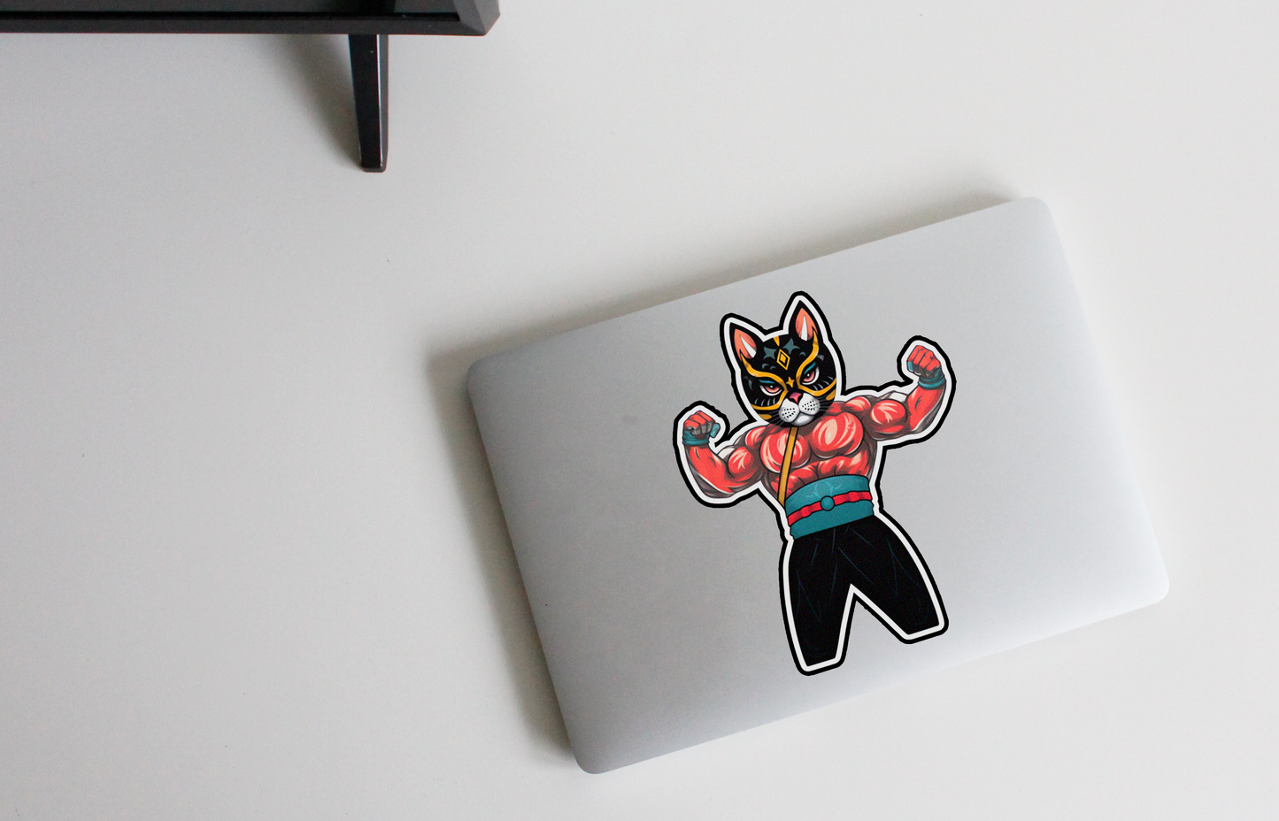 Domineer met onze 'Luchador Cat' sticker | Een Meesterlijke Mix van Mexicaanse Worstelaar en Kattenmysterie!