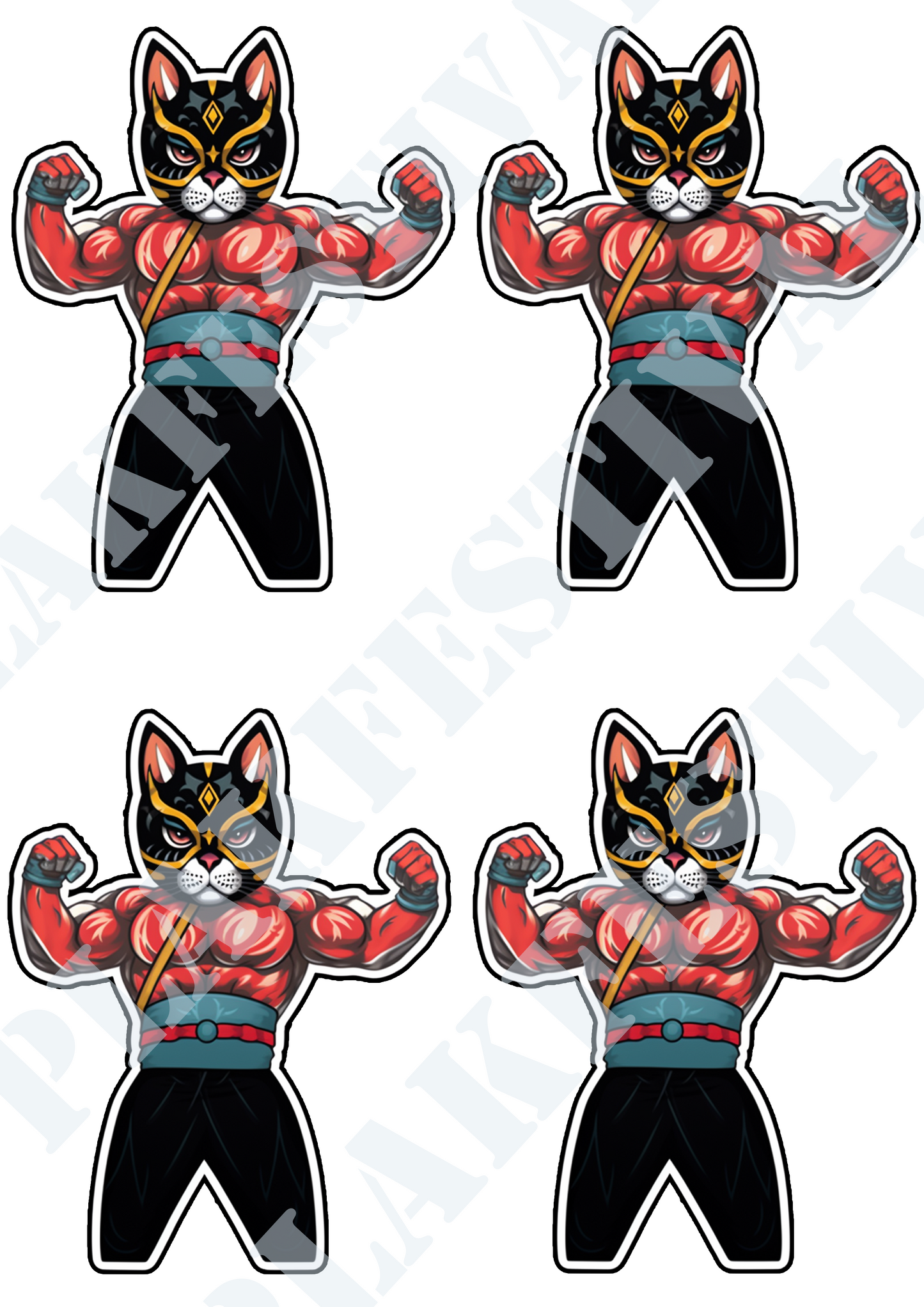 Domineer met onze 'Luchador Cat' sticker | Een Meesterlijke Mix van Mexicaanse Worstelaar en Kattenmysterie!