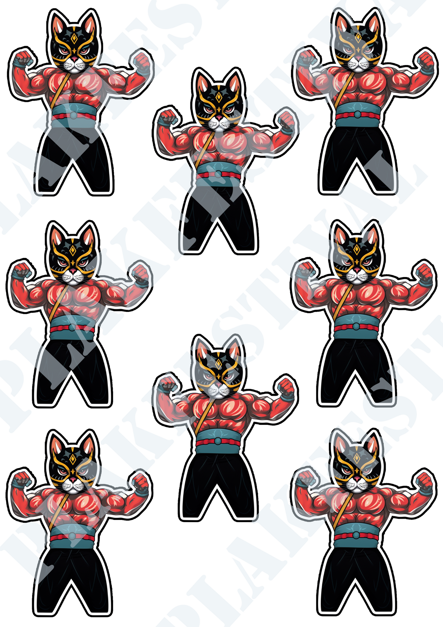 Domineer met onze 'Luchador Cat' sticker | Een Meesterlijke Mix van Mexicaanse Worstelaar en Kattenmysterie!