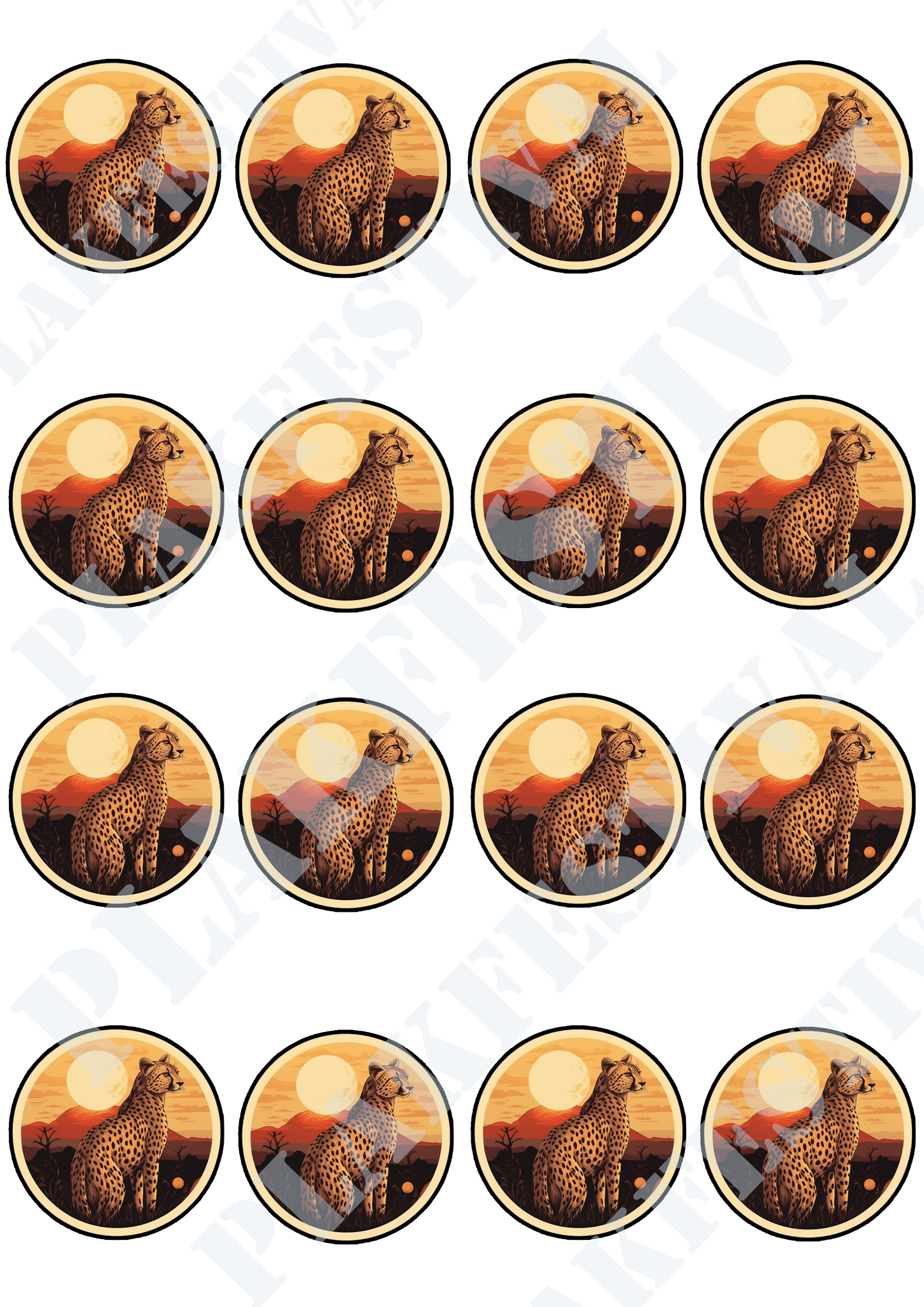 Enter the wilderness with our 'Savana Splendor' sticker | A majestic mix of cheetah power and savannah style!