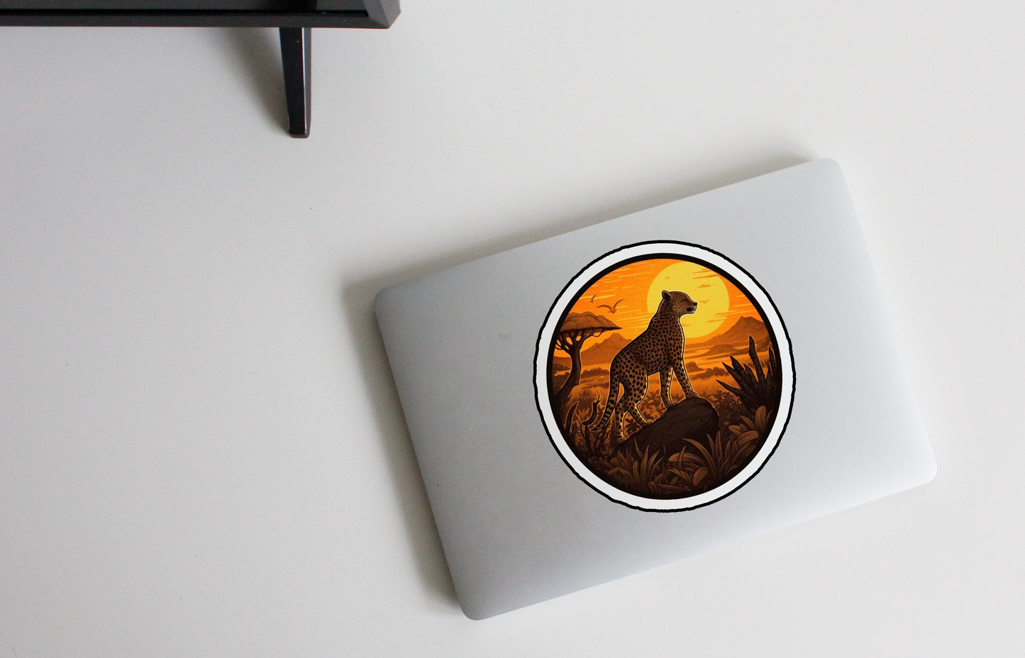 Enrich your world with the 'Savannah Elegance' sticker | An impressive celebration of the elegant strength and independence of the cheetah in the vast savannah!