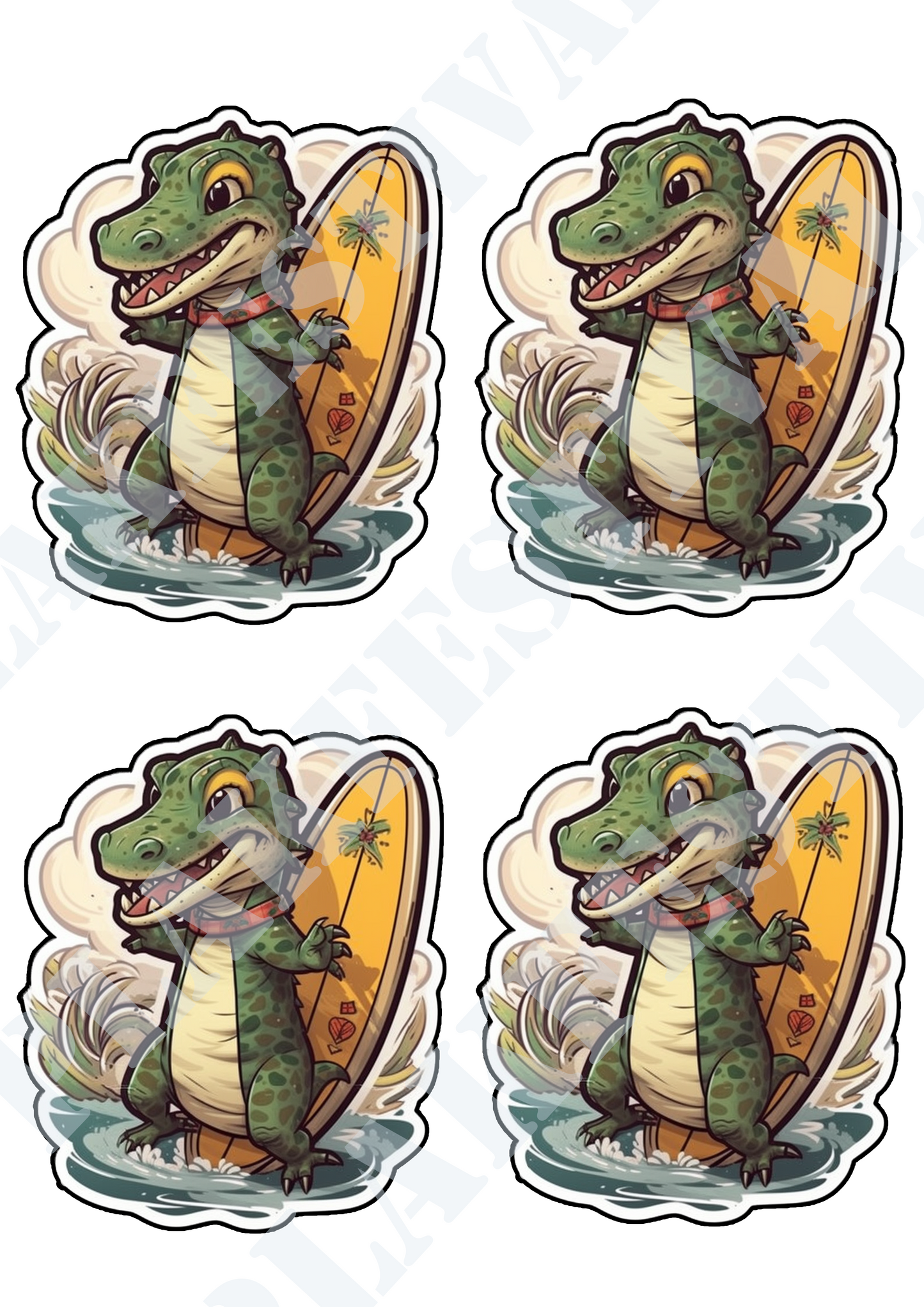 Surf in stijl met onze 'Croco Surf' sticker | Laat zien dat je klaar bent om je eigen avontuurlijke pad te trotseren met een vleugje speelse krokodillenkracht!