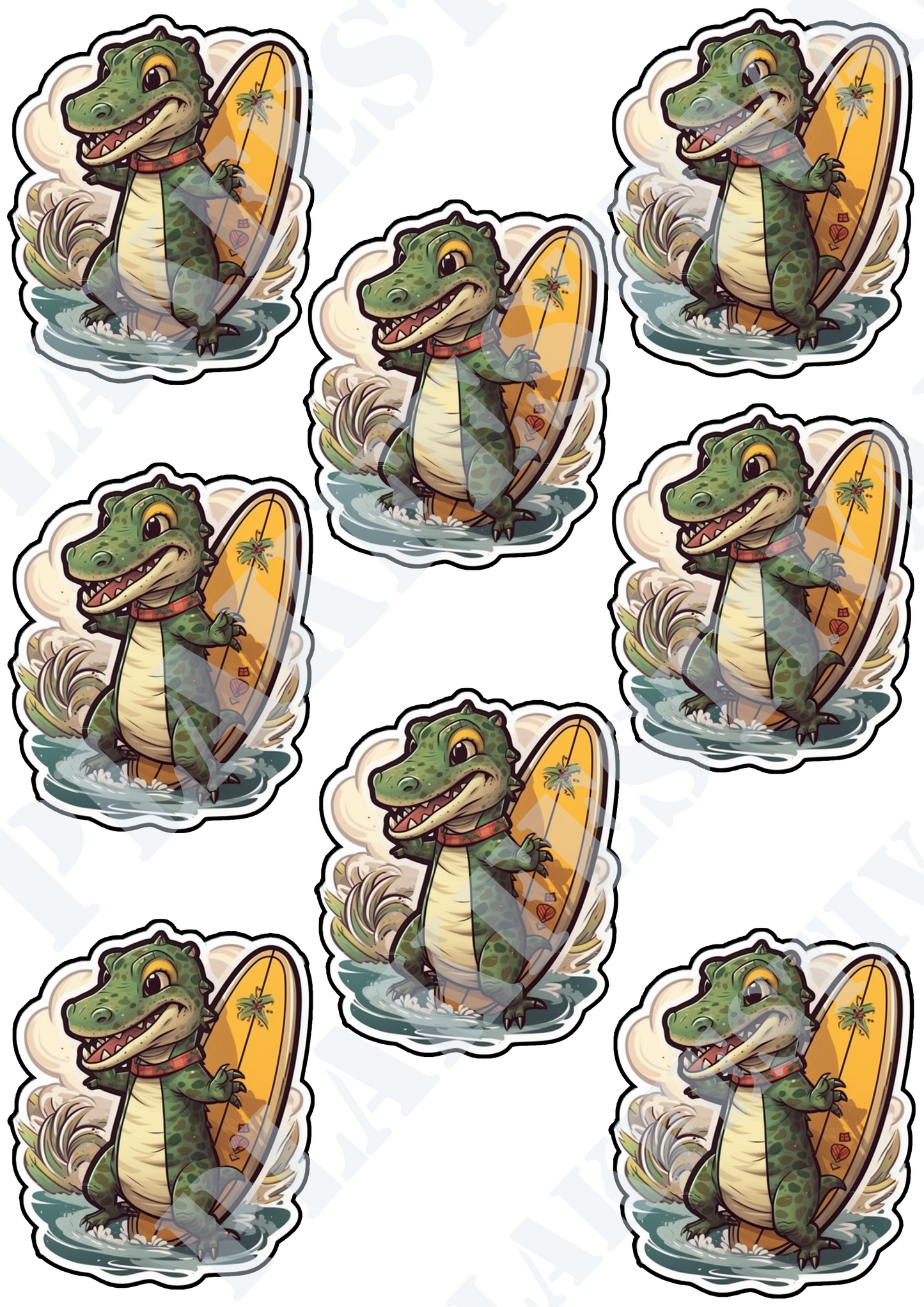 Surf in stijl met onze 'Croco Surf' sticker | Laat zien dat je klaar bent om je eigen avontuurlijke pad te trotseren met een vleugje speelse krokodillenkracht!