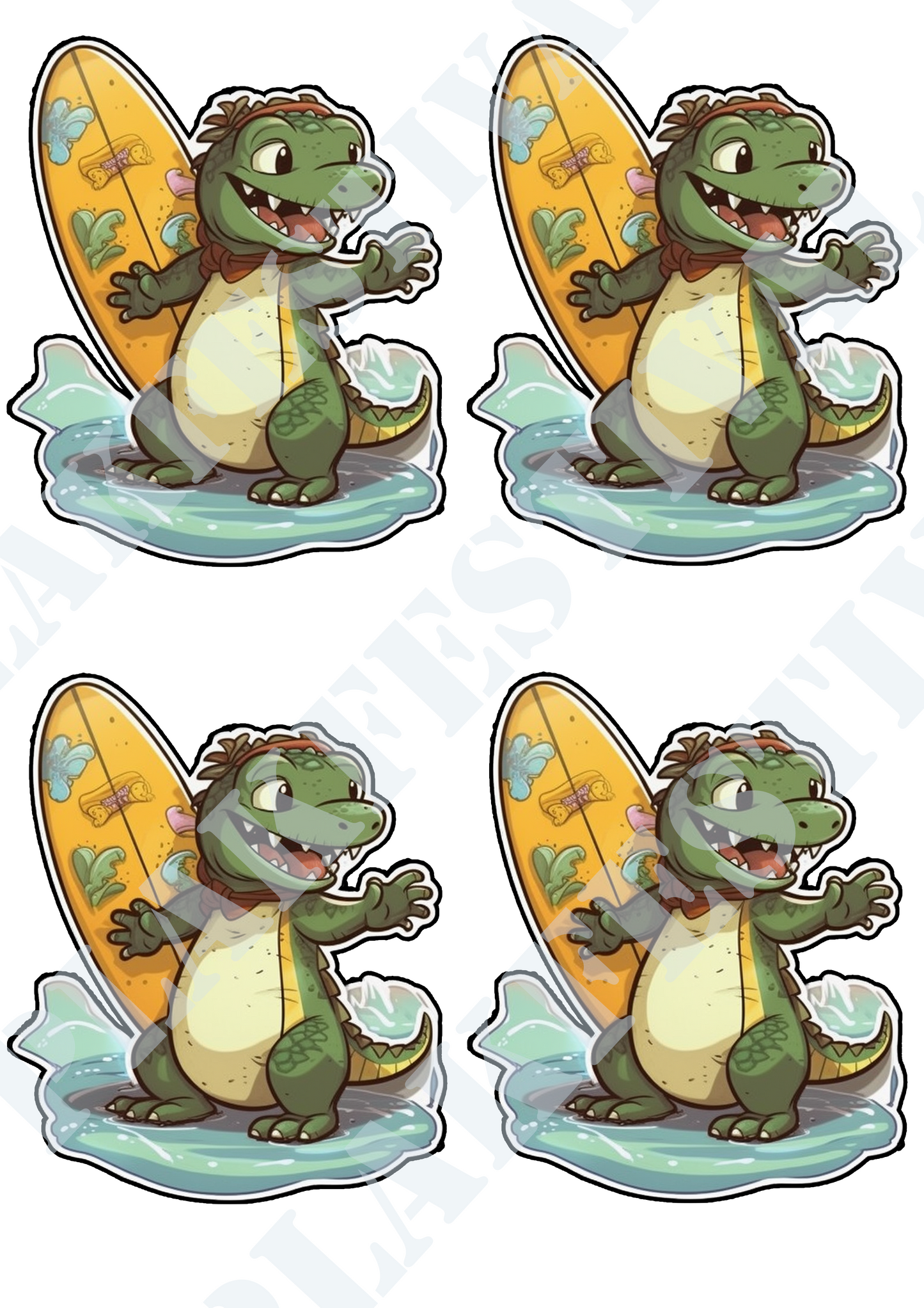 Duik in Avontuur met onze 'Surfing Croc' Sticker | De Perfecte Golf van Krokodillenplezier!