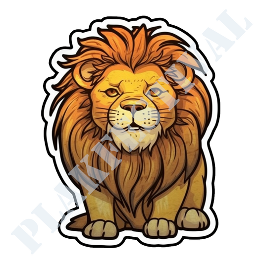 Relax in Style with our 'Laid-Back Lion' Sticker | A Lion full of Chill Vibes!