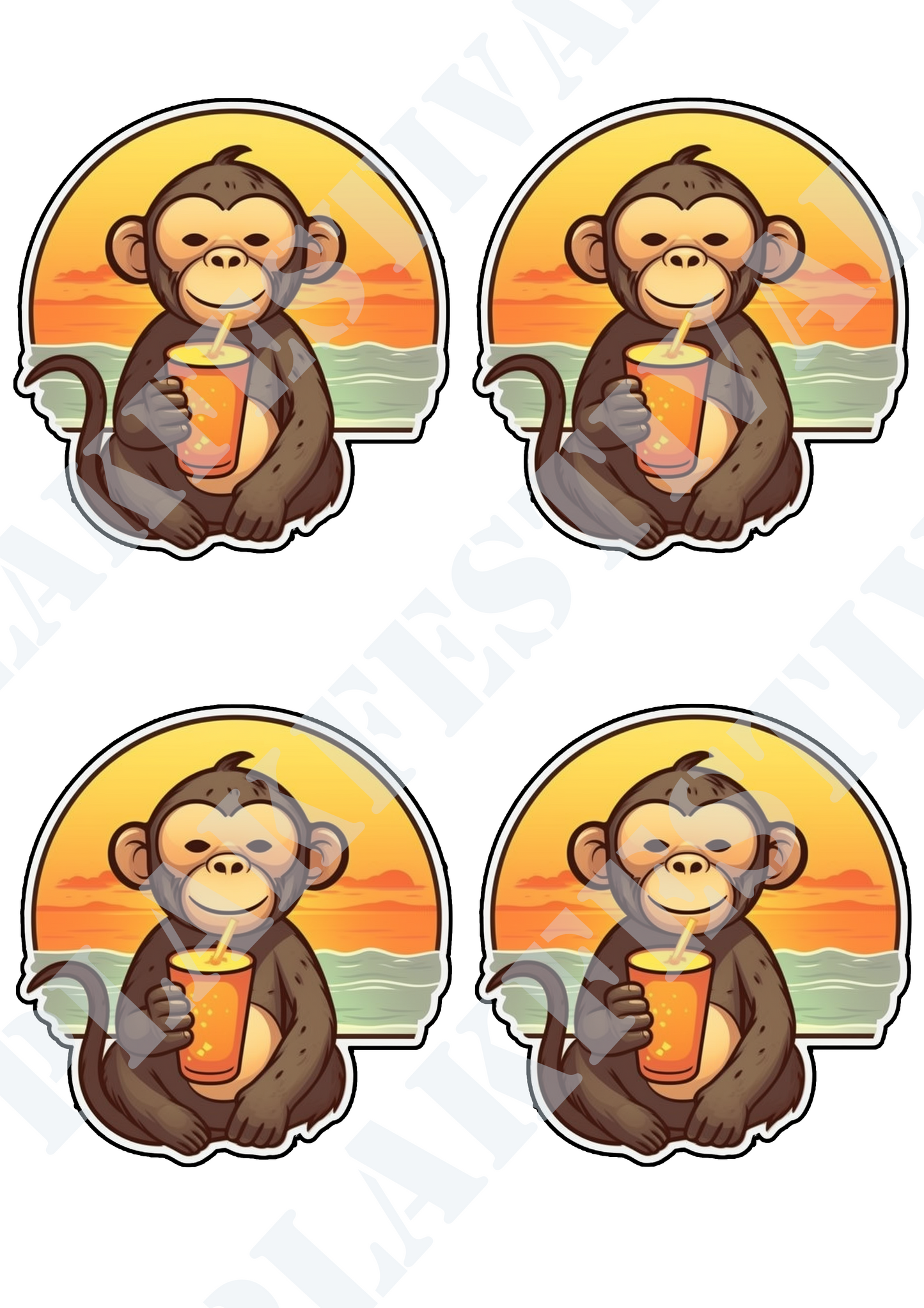 Beleef het ultieme genot met onze 'Milkshake Monkey' sticker | Een onweerstaanbare combinatie van aapachtige ondeugendheid en romige verwennerij!