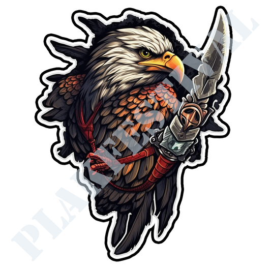 Unleash your Power with the 'Eagle Spear' sticker | A Majestic Blend of Courage and Freedom!