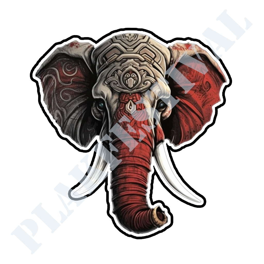 Verrijk je wereld met onze 'Warrior Elephant' sticker | Een Epische Uiting van Kracht en Onverschrokkenheid!