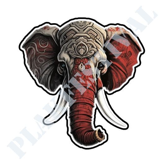 Verrijk je wereld met onze 'Warrior Elephant' sticker | Een Epische Uiting van Kracht en Onverschrokkenheid!