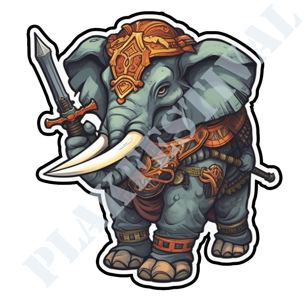 Enter the battlefield with our 'Battle Elephant' sticker | Powerful symbol of perseverance and majestic strength! 