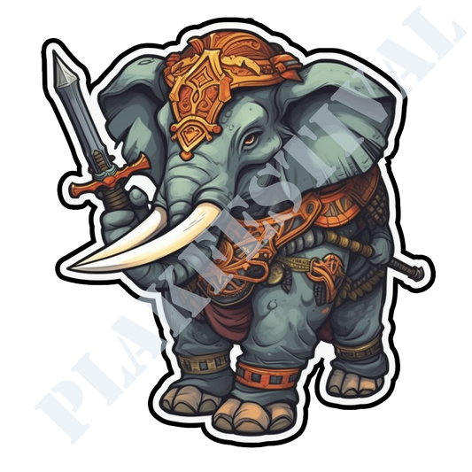 Enter the battlefield with our 'Battle Elephant' sticker | Powerful symbol of perseverance and majestic strength! 