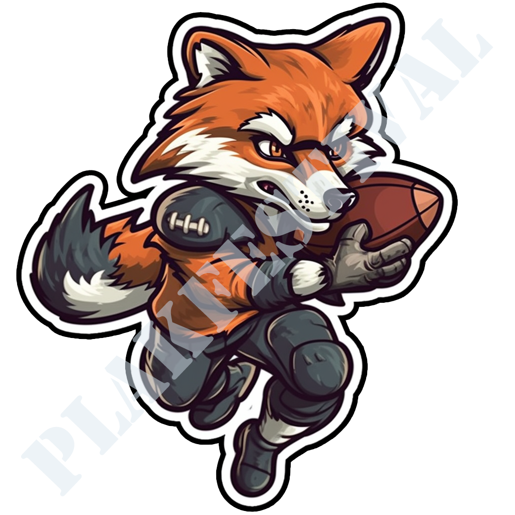 Enter the playing field with our 'Rugby Fox Warrior' sticker | An epic mix of brute force and indomitable spirit! 