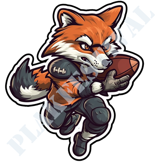 Enter the playing field with our 'Rugby Fox Warrior' sticker | An epic mix of brute force and indomitable spirit! 