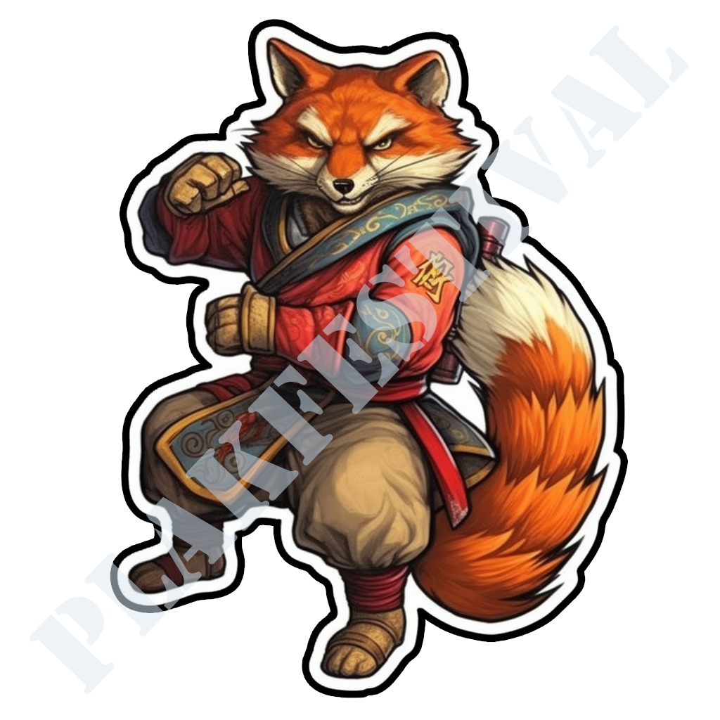 Honor the spirit of the samurai with our 'Samurai Vixen' sticker | A fearless fox in stylish samurai gear!