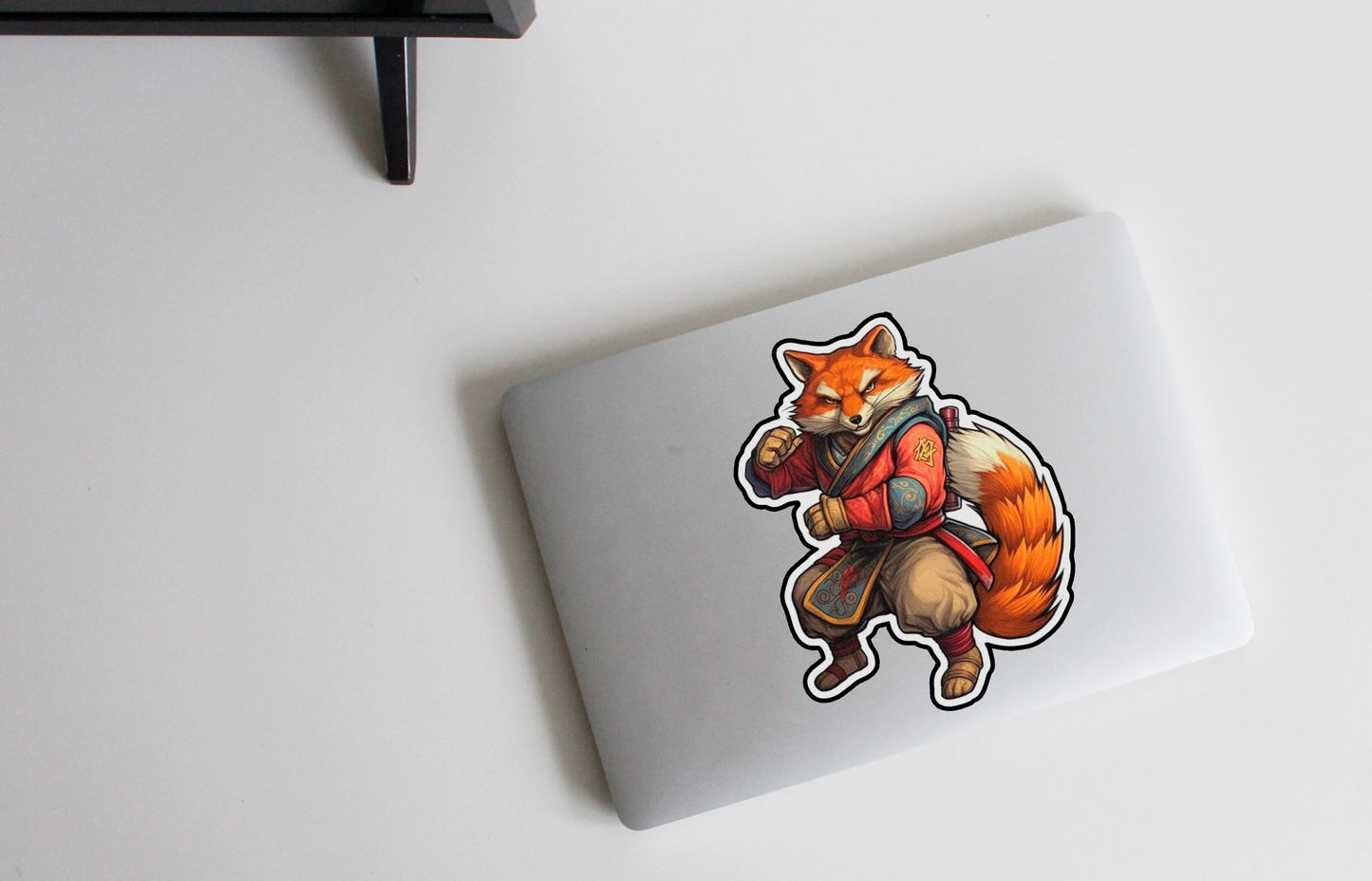 Honor the spirit of the samurai with our 'Samurai Vixen' sticker | A fearless fox in stylish samurai gear!