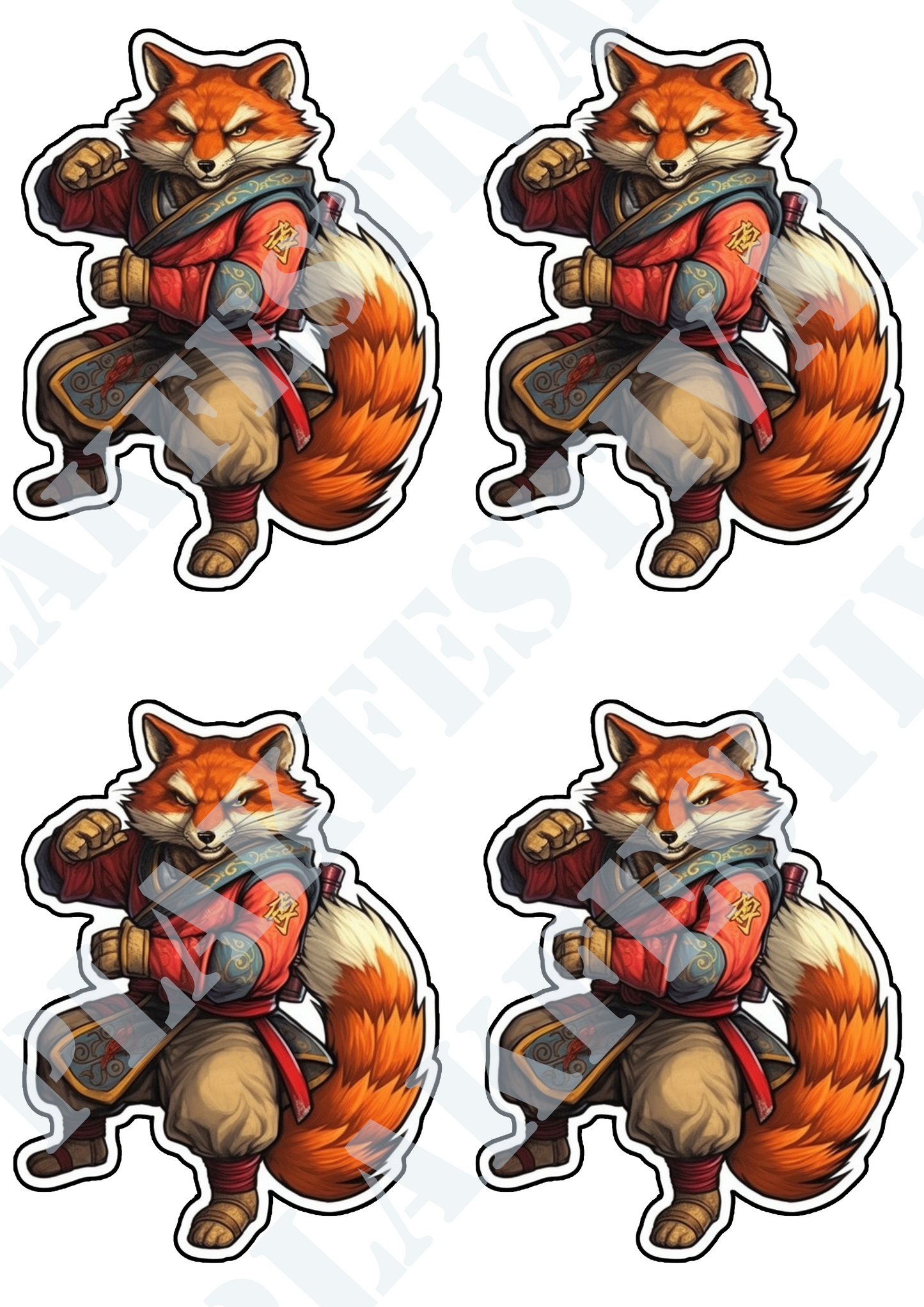 Honor the spirit of the samurai with our 'Samurai Vixen' sticker | A fearless fox in stylish samurai gear!