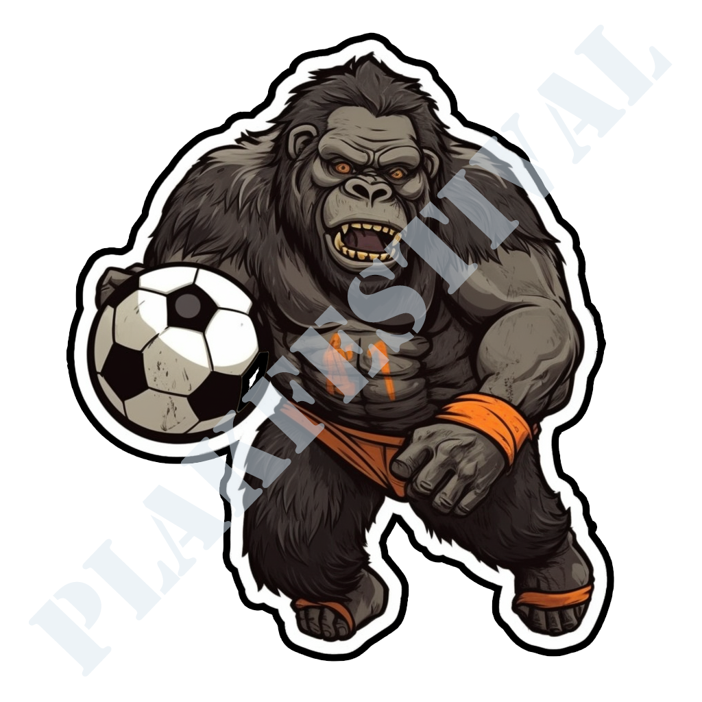 Scream of excitement for the 'Goalkeeper Gorilla' sticker | A gorilla with unparalleled goalkeeping skills! 