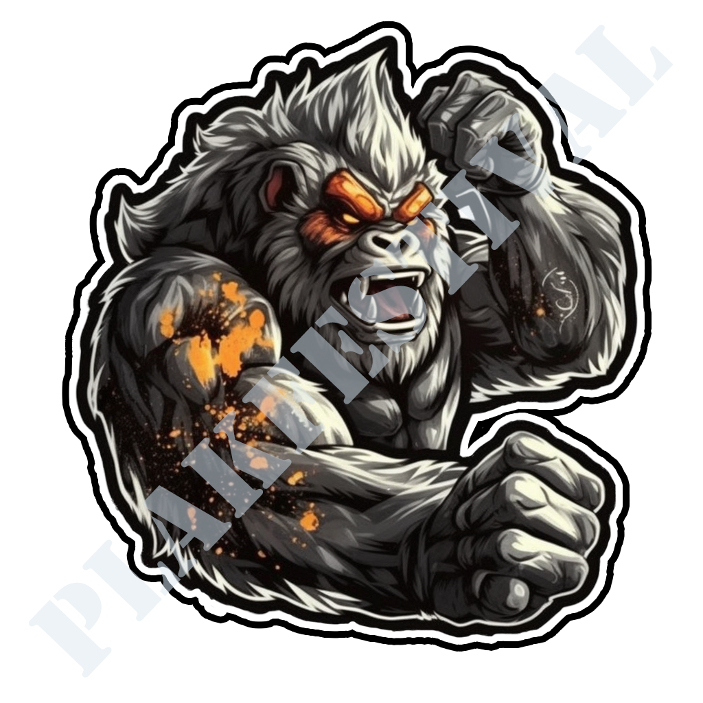 Intensify your world with our 'Furious Gorilla' sticker | A fierce and powerful gorilla in all its glory! 