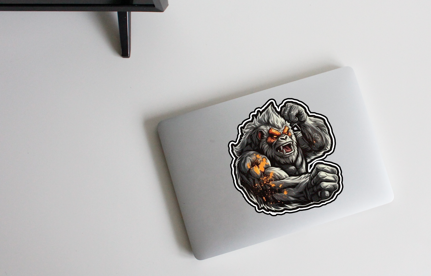 Intensify your world with our 'Furious Gorilla' sticker | A fierce and powerful gorilla in all its glory! 