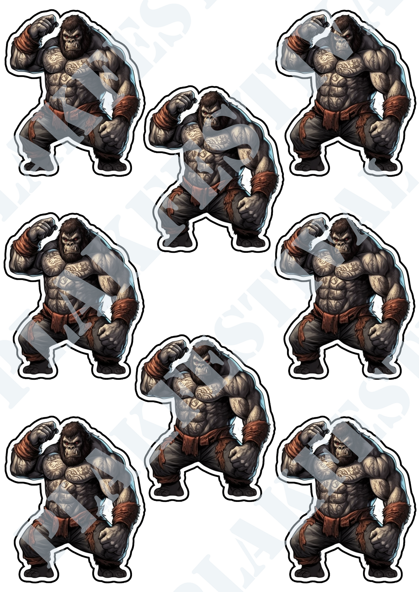 Laat je wildste kant zien met onze 'Streetfight Gorilla' sticker | Een krachtige mix van brutaliteit en urban style!