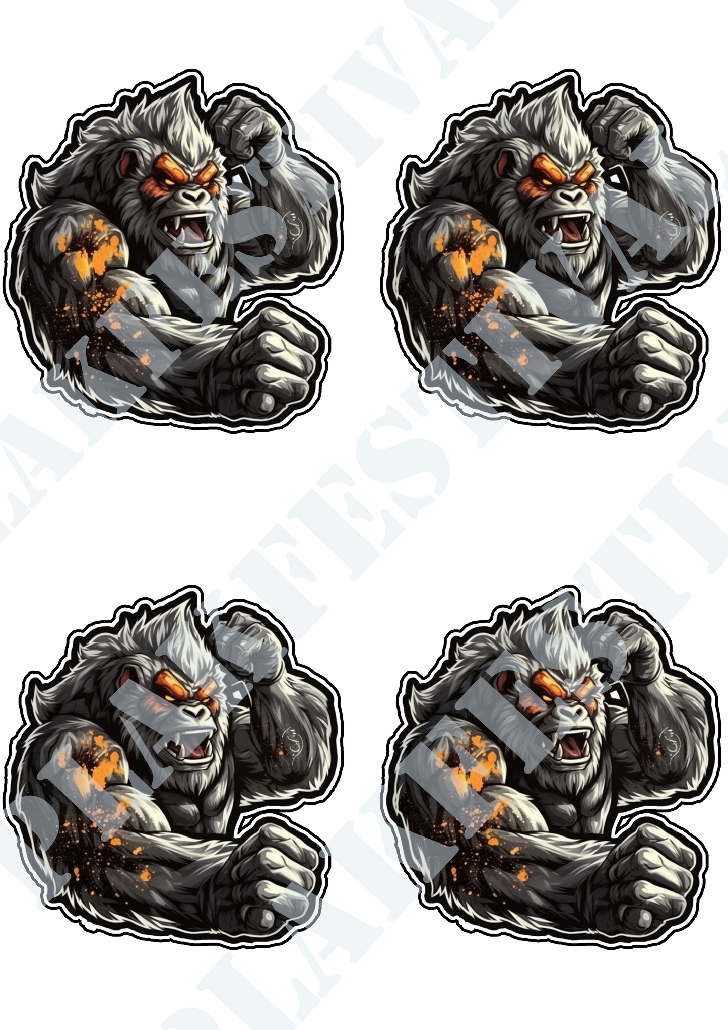 Intensify your world with our 'Furious Gorilla' sticker | A fierce and powerful gorilla in all its glory! 