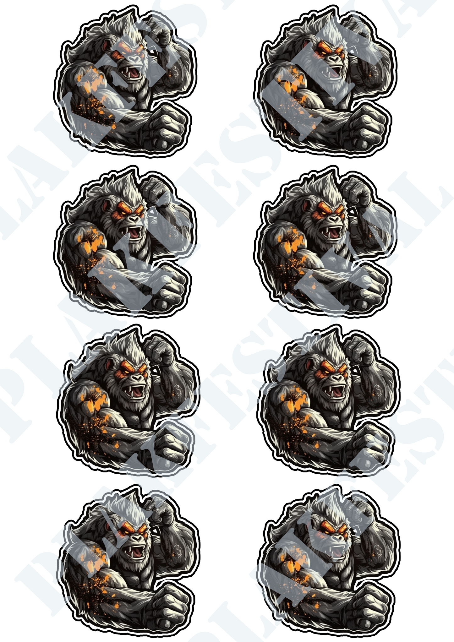 Intensify your world with our 'Furious Gorilla' sticker | A fierce and powerful gorilla in all its glory! 