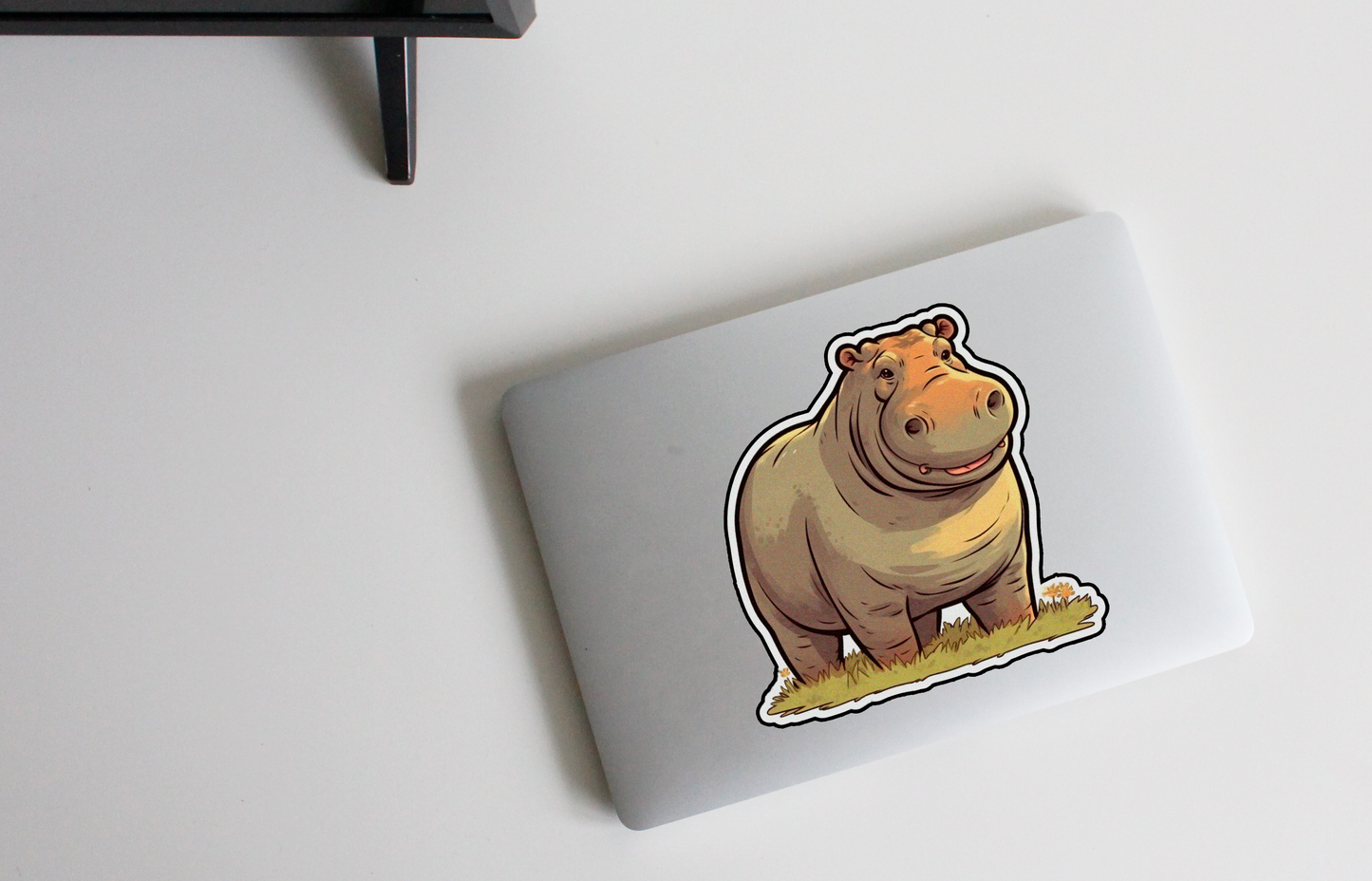 Embrace the power of nature with our 'Majestic Hippo' sticker | A tribute to the majestic beauty and indomitable strength of the hippopotamus!