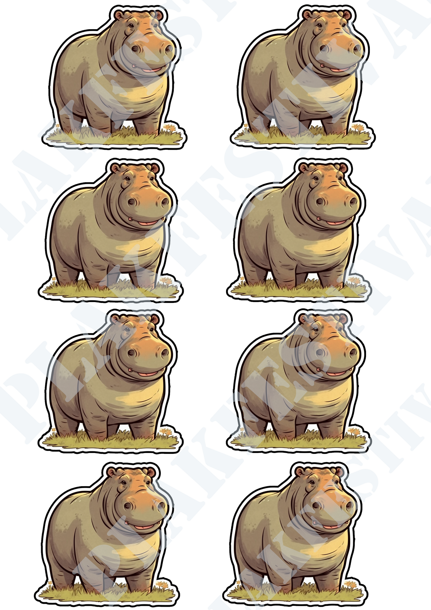 Embrace the power of nature with our 'Majestic Hippo' sticker | A tribute to the majestic beauty and indomitable strength of the hippopotamus!