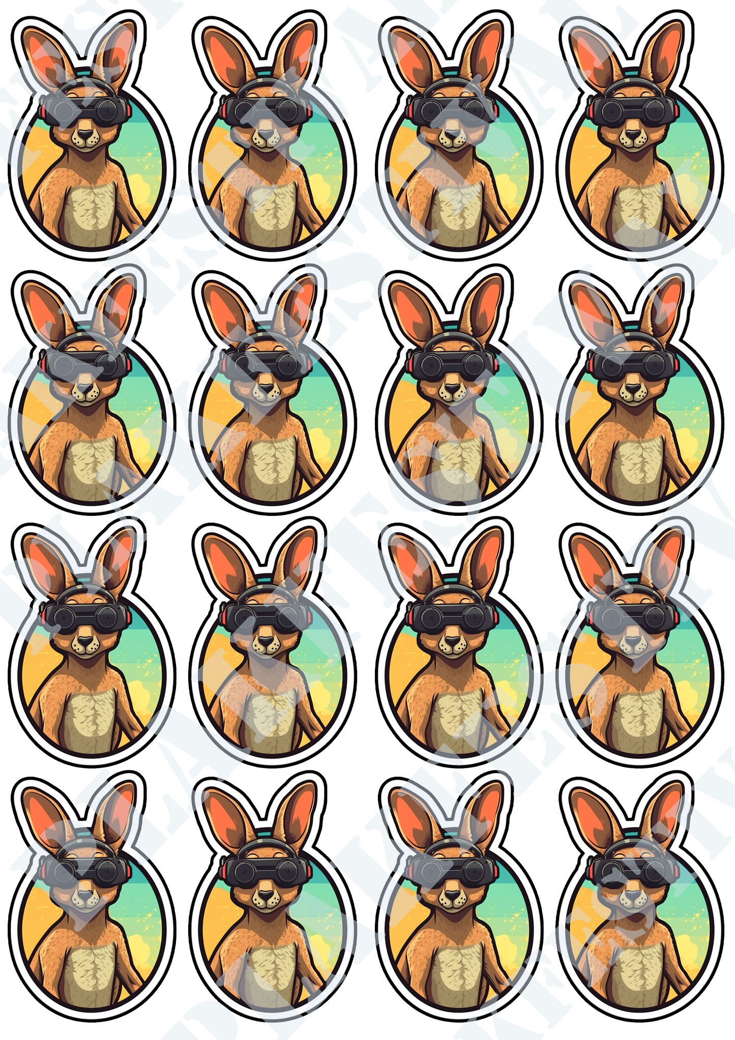 Enter the Darkness with our 'Nocturnal Hopper' Sticker | A Kangaroo of the Night!