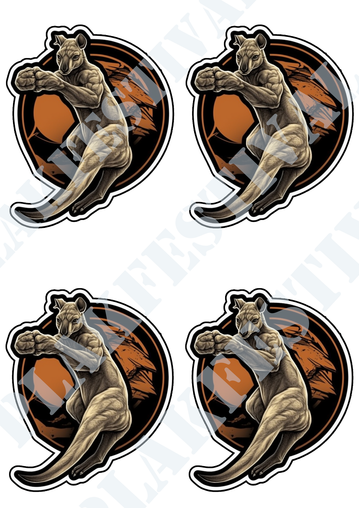 Decorate your world with our 'Combat Kangaroo' sticker | A fighting kangaroo that radiates strength and determination!