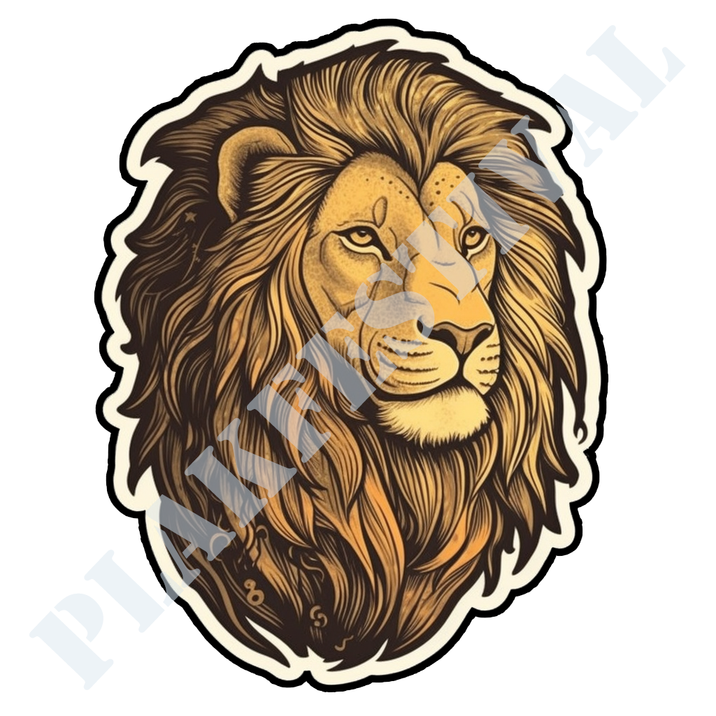 Enrich your world with our 'Regal Lion' sticker | A stunningly realistic lion that radiates majestic splendor!