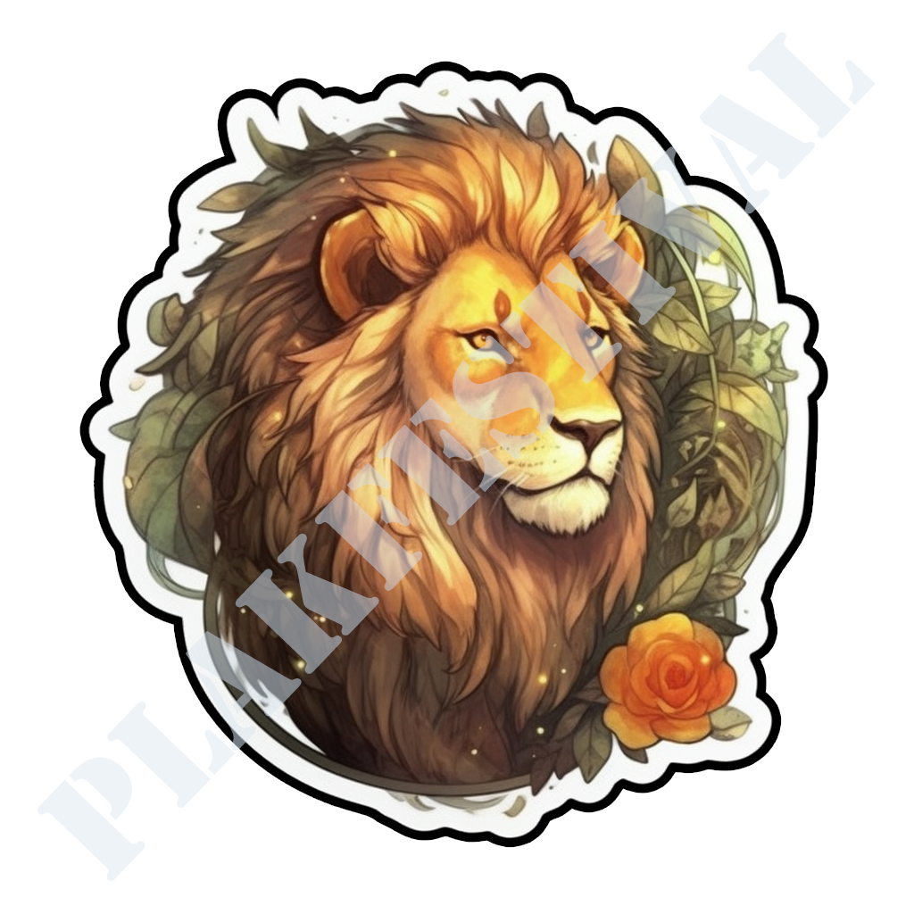 Enrich your World with our 'Wild Beauty' Sticker | A Breathtaking View of the Mighty Lion!