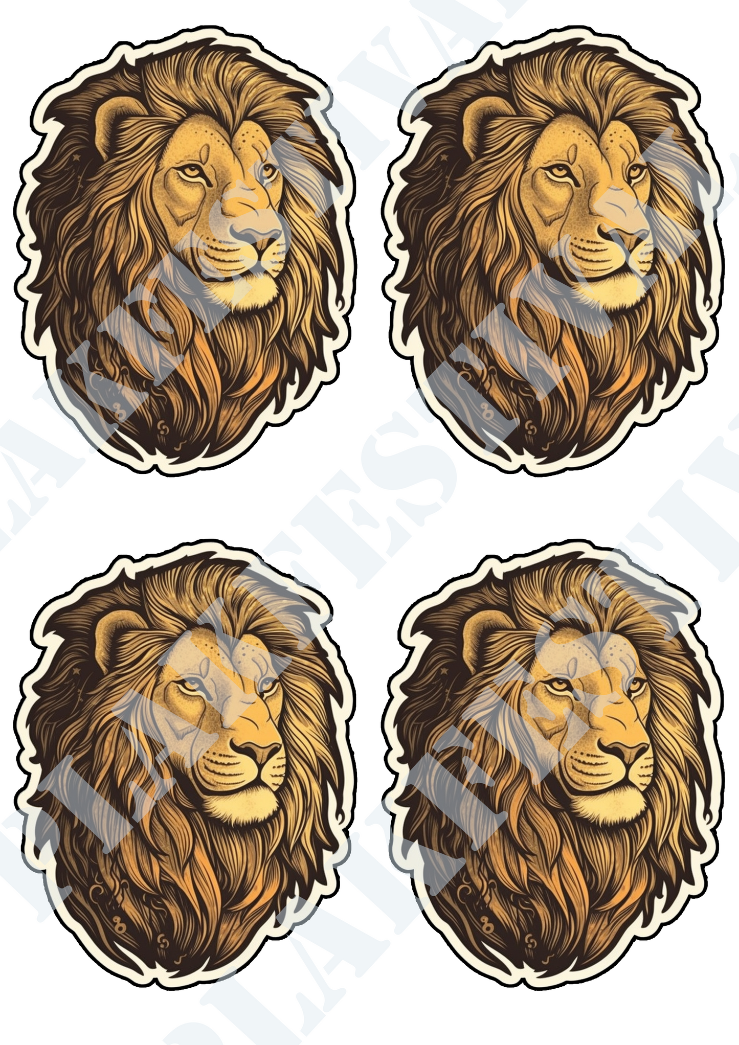 Verrijk je wereld met onze 'Regal Lion' sticker | Een verbluffend realistische leeuw die majestueuze pracht uitstraalt!