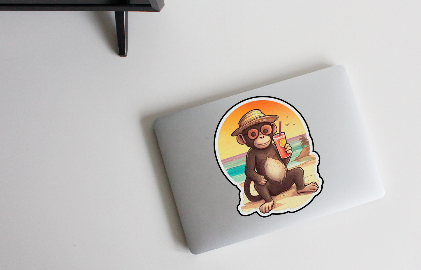 Turn on the summer vibes with our 'Tropical Breeze' sticker | The perfect mix of monkey-like fun and refreshing summer vibes!