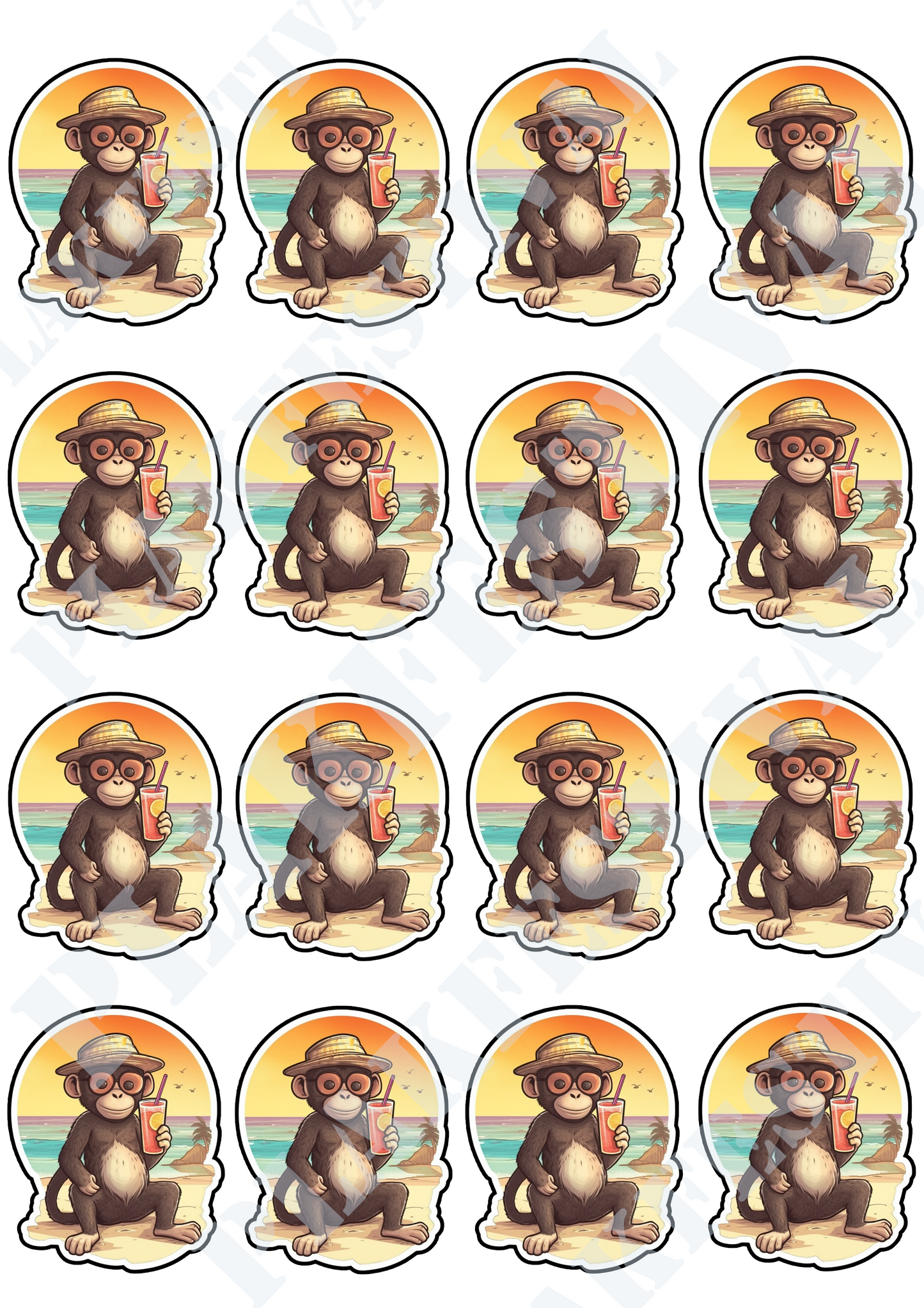 Turn on the summer vibes with our 'Tropical Breeze' sticker | The perfect mix of monkey-like fun and refreshing summer vibes!