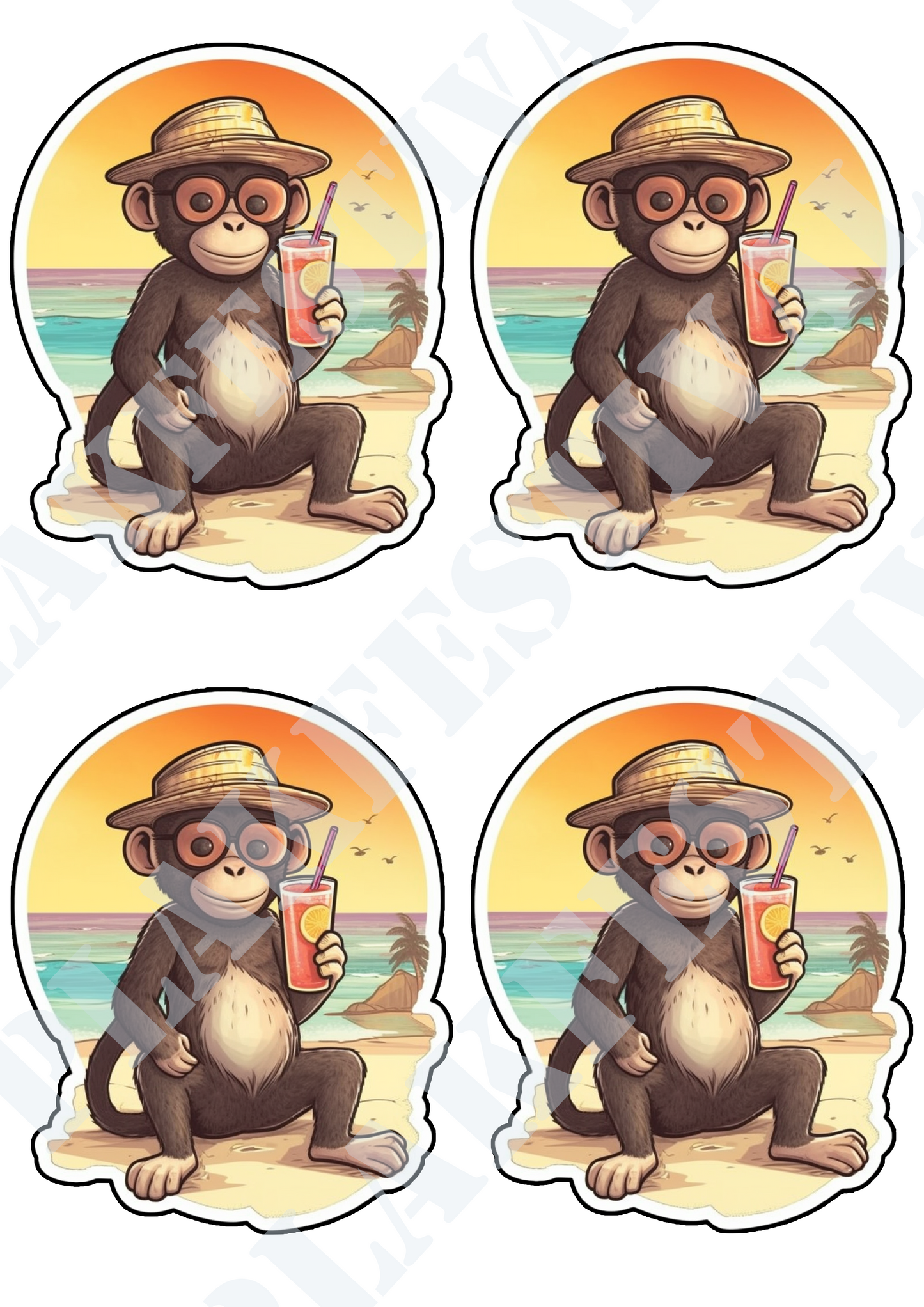 Turn on the summer vibes with our 'Tropical Breeze' sticker | The perfect mix of monkey-like fun and refreshing summer vibes!