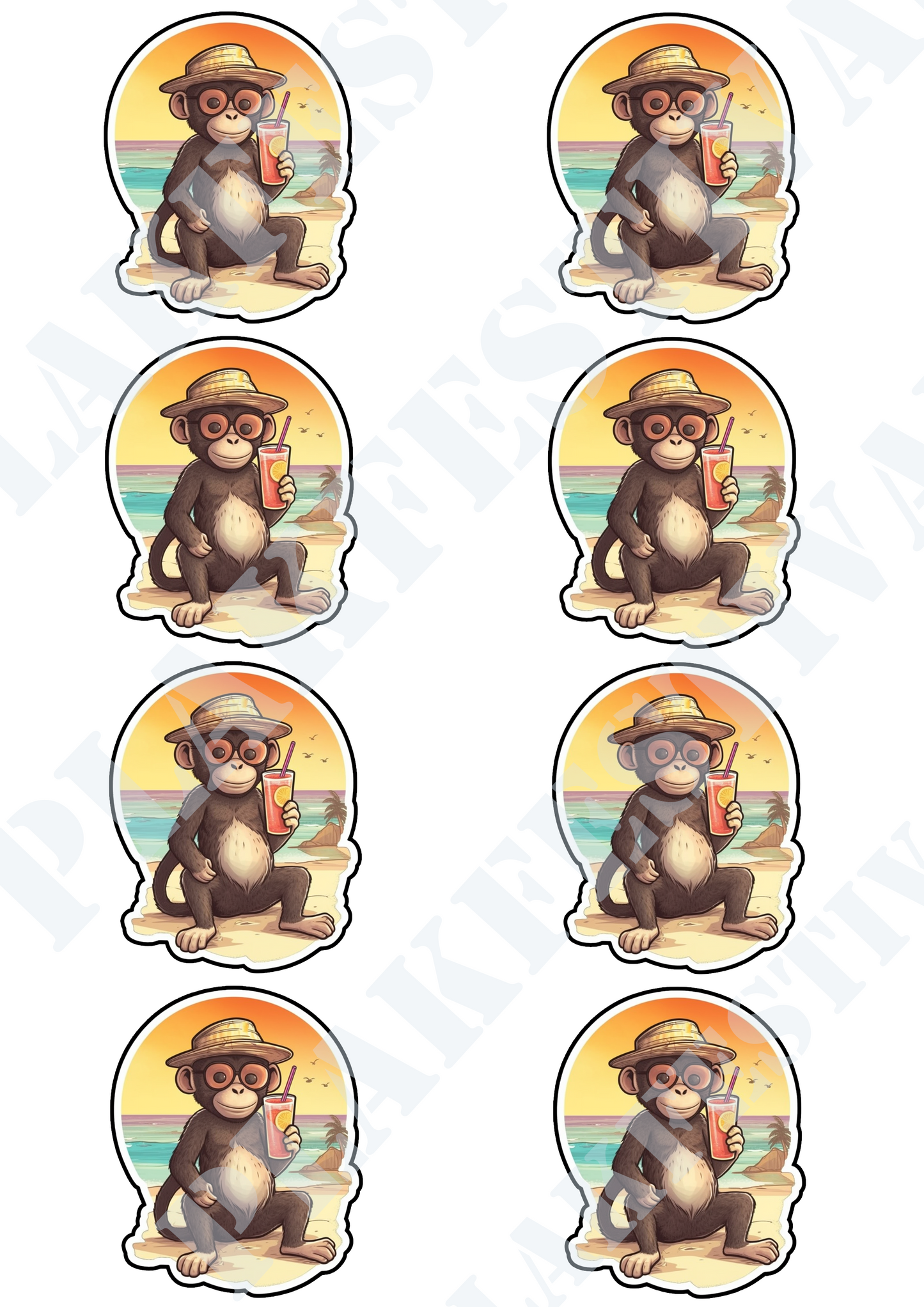 Turn on the summer vibes with our 'Tropical Breeze' sticker | The perfect mix of monkey-like fun and refreshing summer vibes!