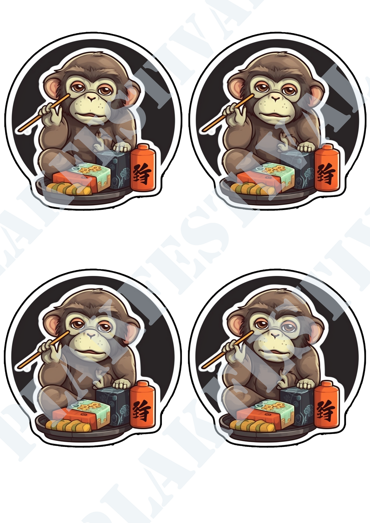 Ervaar de Smaakvolle Traditie met onze 'Sushi Master Monkey' Sticker | Een Aap op een Culinair Avontuur!