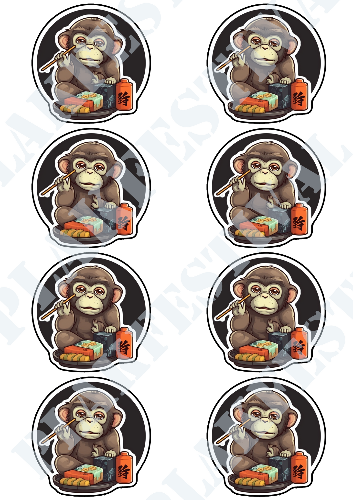 Ervaar de Smaakvolle Traditie met onze 'Sushi Master Monkey' Sticker | Een Aap op een Culinair Avontuur!